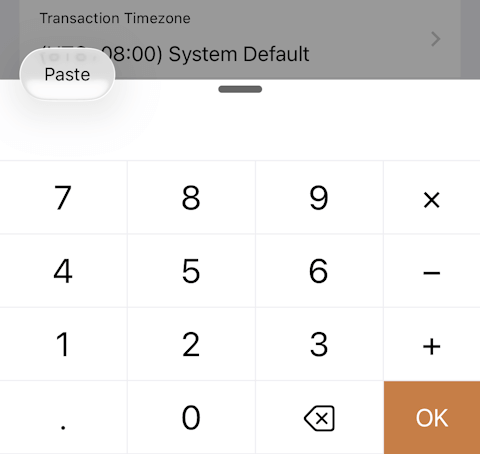 How to paste an amount